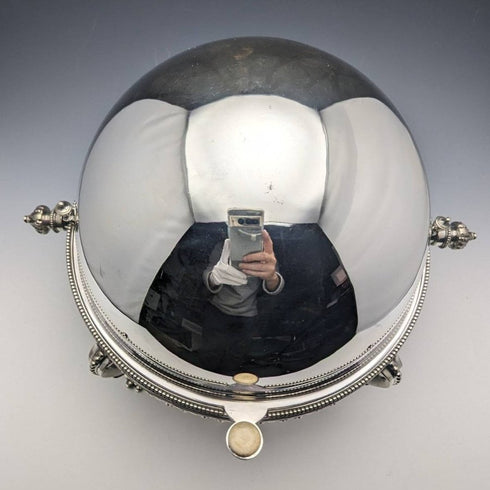 Around 1900 English antique silver plate breakfast dish MARTIN HALL